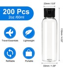2oz Plastic Bottles With Lids  200pcs Travel Containers transparent Black 