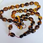       natural Baltic Amber Islamic Prayer 33 Beads Misbaha Tasbih Rosary 72g    