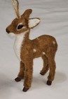 New Cbocs Vintage Faux Fur Deer   Fawn Christmas Ornament 4 x3 