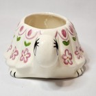 Vintage Ceramic Turtle Planter Pink Floral Hand Painted Succulent Pot Kitsch 6in