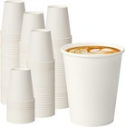 8 Oz White Paper Coffee Cups  Disposable Hot Cups For Coffee  Tea  Cocoa  Wat   
