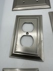 Lot Of 8 Electric Light Switch wall Outlet Cover Plates Silver Tone Hardware