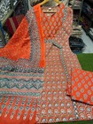 Women Orange Colour Printed Kurta Pant Dupatta Set Indian Ethnic 3pc Suit