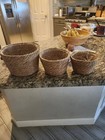 Set Of 3 Seagrass Planter Baskets With Liners  9 In  7 5 In  6 25 In 