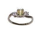19thc Antique   ct Chrysoberyl Cat s Eye silver Ring  Ancient Rome Stops Evil Eye