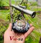      Nautical Antique Brass Theodolite        Alidade Compass   Survey Instrument