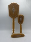 Early 20th Century Antique Handheld Vanity Set  mirror And Brushes 