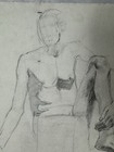 Vintage Academic Study Nude Male Pencil Charcoal Drawing - Beefcake Gay Interest