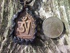 Usa Seller Brass Om Symbol Wrapped In Soft Leather W  Leather Cord 10  Drop