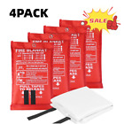 4 Pack Fire Blanket Fiberglass Hero Emergency Home Retardant Prepared 39  x39   