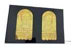 Large Burmese Gold Leaf Buddhapada Footprint Lacquer Panel 18  Buddhist Altar