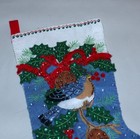 Finished Bucilla Felt Applique    84957  Holiday Birds 18  Christmas Stocking