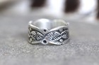 Sterling Silver Thumb Ring Stamped Silver Ring Silver Pattern Ring