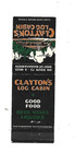 Clayton s Log Cabin  Matchcover    8 Miles West Of Manhattan