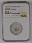 1638-1812 India-mysore Fanam Gold Coin  Kanthirava Type  Ngc Graded Ms61