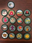 Rare 35 Pc Vintage 1950   s Girl Scouts Sash  Merit Patche   Badges  Pins