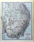 1892 Stieler Map Sw Australia Sydney Melbourne Adelaide Victoria New South Wales