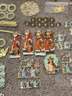 Vintage Die Cut Christmas Elves Deers Santa Gold Embossed German Cutouts Crafts