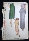 Vtg 1940s 1947 Simplicity 2223 Evening Day Peplum Skirt Sewing Pattern 24 Waist