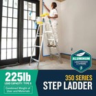 5 Ft  Aluminum Step Ladder With 225 Lb  Load Capacity Type Ii Duty Rating
