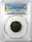 1793 Liberty Cap Flowing Hair Half Cent 1 2c - Pcgs Vf Detail - Rare Coin 