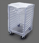 New Star Foodservice Clear Plastic 10-tier Commercial Kitchen Bun Pan Rack Cover