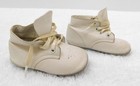 Vintage 1950 s Mrs  Day s Ideal Baby Shoes White Leather W suede Soles Size 2
