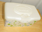Huggies Baby Wipes Refillable Container 2012 Green white blue Polka Dots  empty 