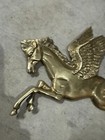 Vintage Mounted Solid Brass Flying Horse With Wings Pegasus Greek Mythology Used
