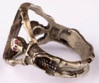 Ring Skeleton 835 Sterling Silver Coffin Casket Funerary Box Ritual Freemasonry