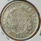  bb26 east India Company 1840 Victoria  Silver Rupee     superb Grade   rare