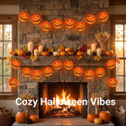 Halloween Pumpkin String Lights  10 Jack-o-lanterns Plug In