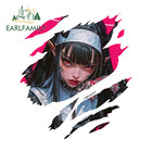 Earlfamily Goth Girl Car Sticker Racing Caravan Anime Car Door Helmet Hood Decal