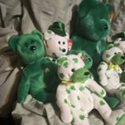 Ty Beanie Buddies Bear Plush Lot  Of 8 St  Patrick s Day Green white Shamrock