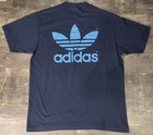Vintage 80s Adidas  big Logo T-shirt Usa Thin 2 Sided Size Large L
