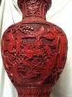 Xxl Chinese Cinnabar Antique Vintage Copper Lacquer Big Large Vase Raised Art 3d