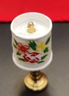 Vintage Miniature Dollhouse Metal Floral Brass Table Lamp 