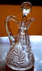 Antique Cruet Abp American Brilliant Period Hobstar Cut Glass Original Stopper