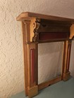 Antique Architectural Salvage-mini Fireplace Mantle W carved Corbels Turned   