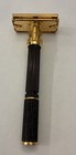 Vintage Gillette Gold   Black Adjustable Safety Razor Code 0 4