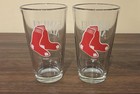 2 Samuel Adams Pint Beer Glasses Boston Red Sox Baseball New