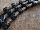 Rawhide Braided Romel Reins - 30 Plait - Brown-black Rawhide With Leather Popper