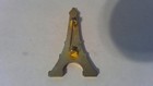 Vintage Paris Eiffel Tower Souvenir Pin French Flag Tricolor Enamel Gold Tone