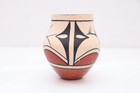 Native American Polychrome Zia Pueblo Pottery Jar Pictorial Bird Jug Pot Vtg