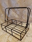 Antique vintage Metal Wire Caddy W  Basket With Candle jelly Holders