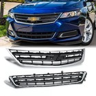 Front Upper lower Grille Set Black chrome For Chevrolet Chevy Impala 2014-2020