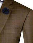 Taupe Vinci Men Regular Fit Glen Plaid 2 Button 3 Piece Suit New