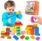 Sensory Soft Building Blocks For Toddlers   36 Pcs Jelly Squishy Stacking Block   