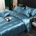 Mulberry Silk Bedding Set With Duvet Cover Fitted flat Bed Sheet Pillowcase