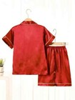 Youth Pajamas Kid s boy s girl s Red Polyester Pjs Shirt   Shorts  pick Ur Size 